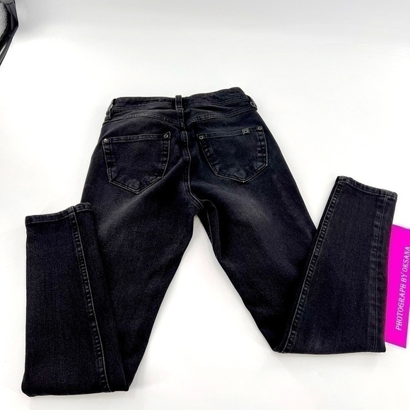 DOSHE Black Embroidery Skinny Jeans Size 26 High Waist ANGEL - Picture 4 of 9